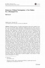 Research paper thumbnail of Democracy Without Participation: A New Politics for a Disengaged Era