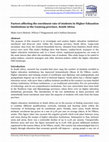 Research paper thumbnail of Factors Affecting the Enrolment Rate of Students in Higher Education Institutions in the Gauteng province, South Africa