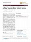 Research paper thumbnail of Impact of service improvement measures in a Victorian paediatric eating disorders program