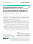 Research paper thumbnail of Improving hospital-based processes for effective implementation of Government funded health insurance schemes: evidence from early implementation of PM-JAY in India