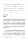 Research paper thumbnail of Hipótesis sobre el origen etimológico de la palabra díkē: la analogía del horizonte