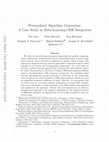 Research paper thumbnail of Personalized Algorithm Generation: A Case Study in Meta-Learning ODE Integrators