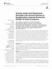 Research paper thumbnail of Anxiety, Anger and Depression Amongst Low-Income Earners in Southwestern Uganda During the COVID-19 Total Lockdown