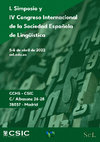 Research paper thumbnail of "Sobre las oraciones con verbo en posición inicial en indoeuropeo: nuevos datos del hitita" @ L Simposio y IV Congreso de la Sociedad Española de Lingüística,  Madrid, 5-8 de abril de 2022, CCHS - CSIC