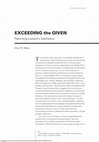 Research paper thumbnail of Exceeding the Given: Rewriting Lyotard's Aesthetics