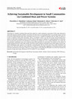 Research paper thumbnail of Achieving Sustainable Development in Small Communities via Combined Heat and Power Systems