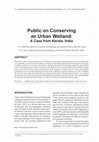 Research paper thumbnail of Public on Conserving an Urban Wetland