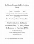 Research paper thumbnail of Transformation de l’autre exotique dans Les Indes galantes de Rameau et Fuzelier (1736), ou comment l’autre se construit sur la scène