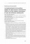 Research paper thumbnail of Implementation of public policy on sexual and reproductive health (SRH) in the Colombian Coffee Axis: The case of adolescent pregnancy