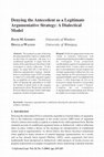 Research paper thumbnail of Denying the Antecedent as a Legitimate Argumentative Strategy 219 Denying the Antecedent as a Legitimate Argumentative Strategy : A Dialectical Model University of Windsor