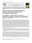 Research paper thumbnail of Impact of obesity on reproductive outcomes after ovarian ablative therapy in PCOS: a collaborative meta-analysis