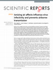 Research paper thumbnail of Ionizing air affects influenza virus infectivity and prevents airborne-transmission