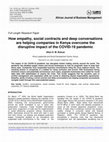 Research paper thumbnail of How empathy, social contracts and deep conversations are helping companies in Kenya overcome the disruptive impact of the COVID-19 pandemic