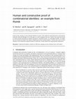 Research paper thumbnail of Human and constructive proof of combinatorial identities: an example from Romik