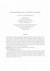 Research paper thumbnail of Financing infrastructure under budget constraints