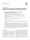 Research paper thumbnail of Fabrication and Assessment of ZnO Modified Polyethersulfone Membranes for Fouling Reduction of Bovine Serum Albumin