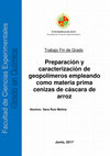 Research paper thumbnail of Preparación y caracterización de geopolímeros empleando como materia prima cenizas de cáscara de arroz