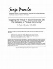 Research paper thumbnail of Mapping the Virtual in Social Sciences: On the Category of "Virtual Community