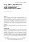 Research paper thumbnail of Drivers of Social Media Networking Site Continuance Intention in Jordan and South Africa