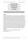 Research paper thumbnail of Abandonment of Capital Investments and Survival of Small and Medium Enterprises: Evidence from Nigeria