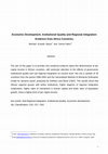 Research paper thumbnail of Economic Development, Institutional Quality and Regional integration: Evidence from Africa Countries.