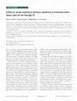 Research paper thumbnail of Letter to: acute respiratory distress syndrome in traumatic brain injury: how do we manage it?