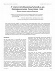 Research paper thumbnail of A University Business School as an Entrepreneurial Ecosystem Hub