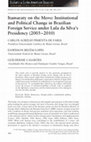 Research paper thumbnail of Itamaraty on the Move: Institutional and Political Change in Brazilian Foreign Service under Lula da Silva's Presidency (2003-2010)