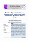 Research paper thumbnail of Definition, Operationalisation, and Measurement of Leadership Strategy: Application in the Banking Sector in Kenya