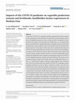 Research paper thumbnail of Impacts of the COVID‐19 pandemic on vegetable production systems and livelihoods: Smallholder farmer experiences in Burkina Faso