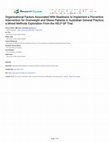 Research paper thumbnail of Organisational Factors Associated With Readiness to Implement a Preventive Intervention for Overweight and Obese Patients in Australian General Practice: a Mixed Methods Exploration From the HELP GP Trial