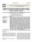 Research paper thumbnail of Effects of commercial microbial inoculants and foliar fertilizers on soybean nodulation and yield in northern Guinea savannah of Nigeria