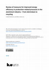 Research paper thumbnail of Review of measures for improved energy efficiency in production-related processes in the aluminium industry – From electrolysis to recycling