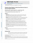 Research paper thumbnail of Substance Abuse Relapse in Oxford House Recovery Homes: A Survival Analysis Evaluation