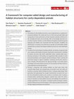 Research paper thumbnail of A Framework for Computer-Aided Design and Manufacturing of Habitat Structures for Cavity-Dependent Animals