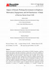 Research paper thumbnail of Impact of Remote Working Environment on Employee Motivation, Engagement, and Job Satisfaction: A Study of Service Sector from UAE