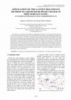 Research paper thumbnail of Application of the Lattice Boltzmann Method to Liquid-Solid Phase Change in Free Surface Flow: An Example of Mongolian Small Hydropower Plant