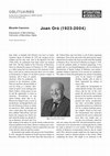 Research paper thumbnail of Joan Oro (1923-2004)