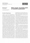 Research paper thumbnail of Open access. A turning point in scientific publication