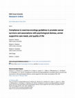 Research paper thumbnail of Compliance to exercise-oncology guidelines in prostate cancer survivors and associations with psychological distress, unmet supportive care needs, and quality of life