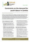 Research paper thumbnail of Youth unemployment in Zambia Constraints on the demand for youth labour in Zambia Based on the ZIPAR report Understanding youth labour demand constraints in Zambia: The mining, manufacturing and construction sectors