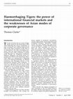 Research paper thumbnail of Haemorrhaging Tigers: the power of international financial markets and the weaknesses of Asian modes of corporate governance