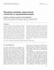 Research paper thumbnail of Measuring community empowerment: a fresh look at organizational domains