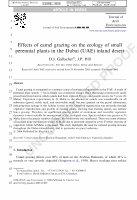 Research paper thumbnail of Effects of camel grazing on the ecology of small perennial plants in the Dubai (UAE) inland desert.