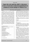 Research paper thumbnail of Spare the rod, spoil the child? A literature review of outcomes of physical punishment in relation to recent changes to Maltese Law