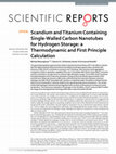 Research paper thumbnail of Scandium and Titanium Containing Single-Walled Carbon Nanotubes for Hydrogen Storage: a Thermodynamic and First Principle Calculation