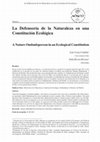 Research paper thumbnail of La Defensoría de la Naturaleza en una Constitución Ecológica