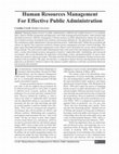 Research paper thumbnail of Human Resources Management for Effective Public Administration