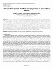 Research paper thumbnail of Effect of Water Content, Void Ratio and Clay Content on Sand P-Wave Velocity