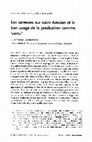 Research paper thumbnail of Les sermons sur saint Antoine et le bon usage de la prédication comme ‘vertu’1